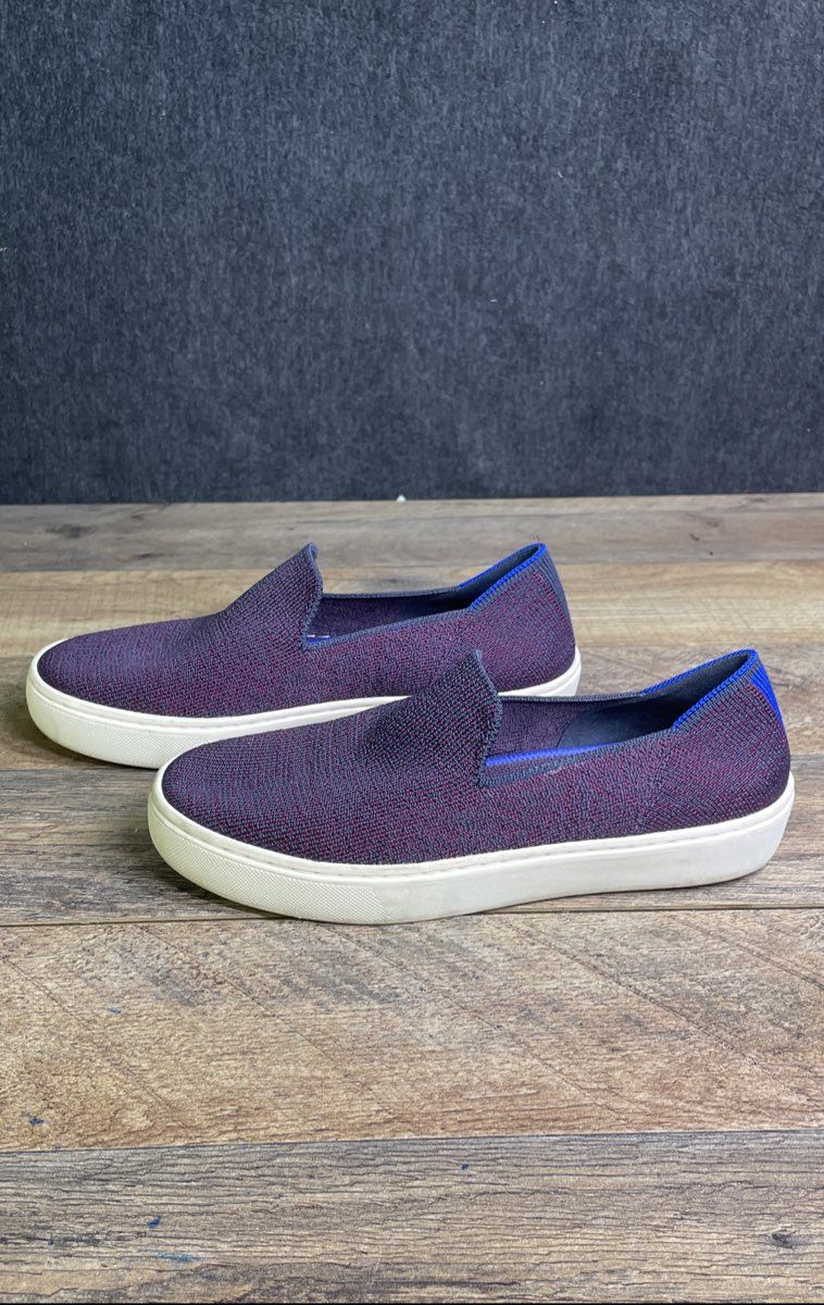 Rothy's Women's The Sneaker Fig Purple Knit Slip On Shoes Size 5