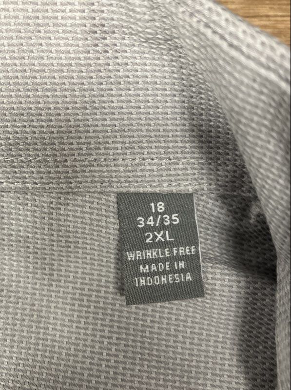 Michael Kors Men's Gray Slim Fit Comfort Stretch Dress Shirt 18 34/35 2XL