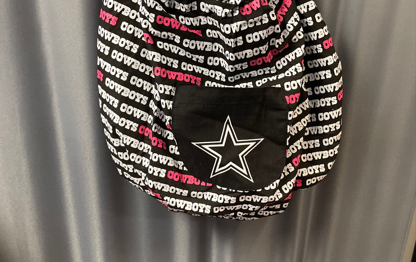 NFL Dallas Cowboys Black White Pink All Over Print Star Logo Hobo Tote Bag