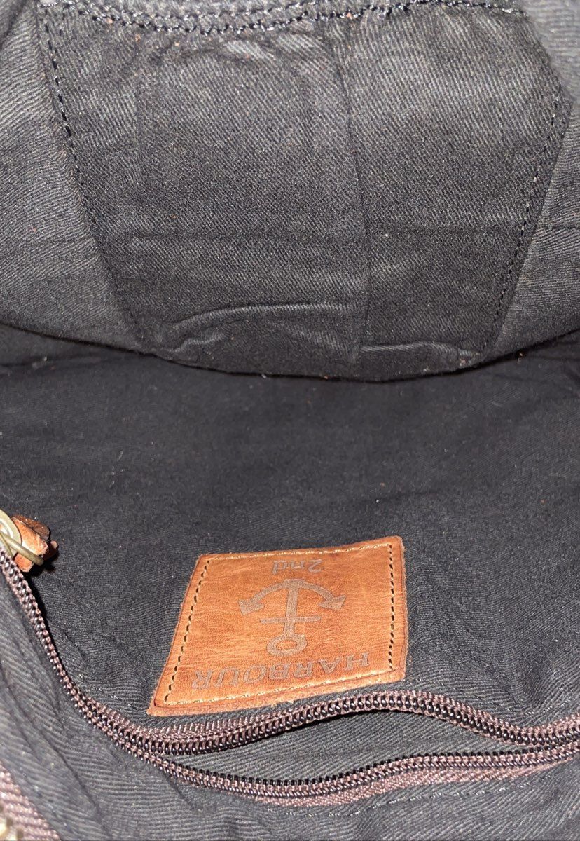 Harbour 2nd Brown Leather Anchor Logo Distressed Crossbody Shoulder Bag