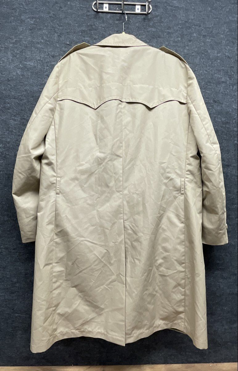 Vintage 80s Sears Men's Beige Double Breasted Trench Coat Fur Liner Sz 46T