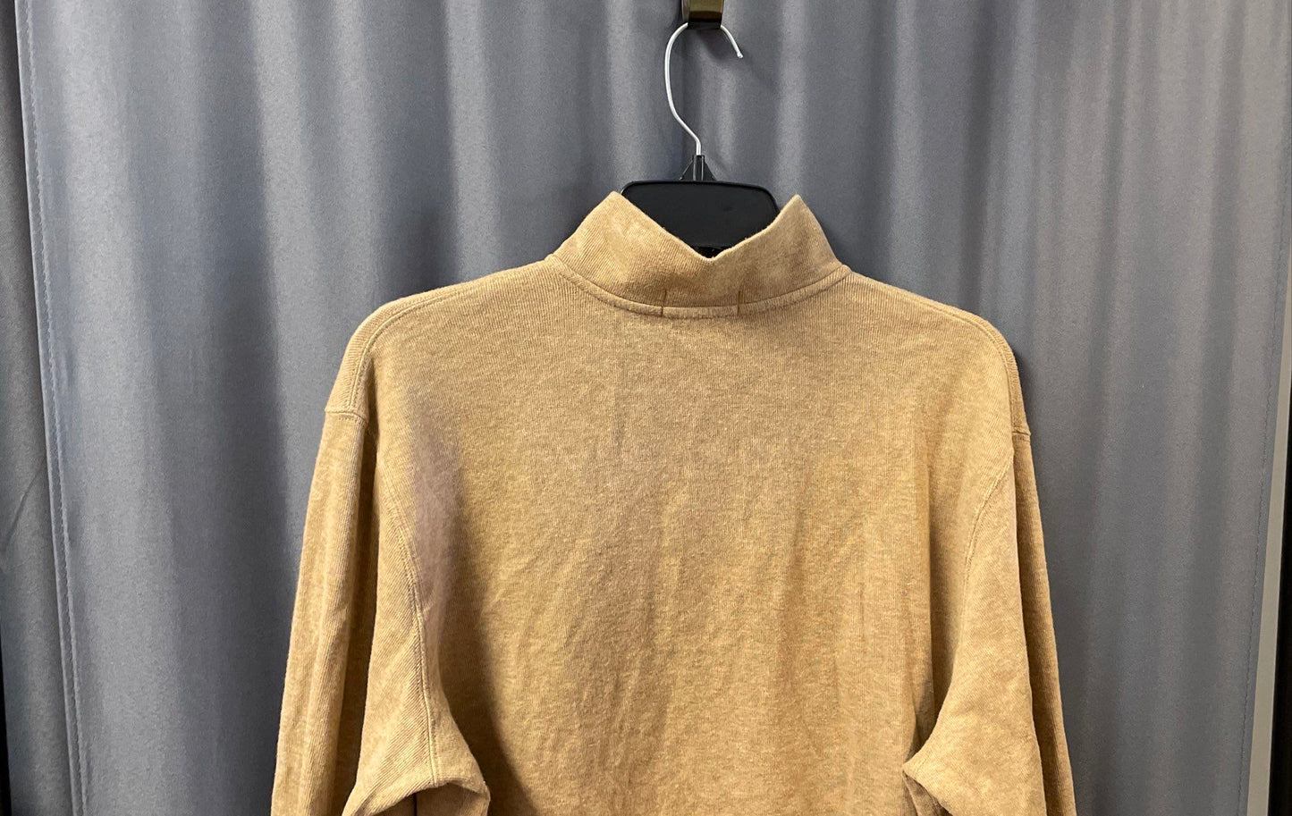 Polo Ralph Lauren Men's Tan Estate Rib 1/4 Zip Pullover Cotton Sweater Sz M