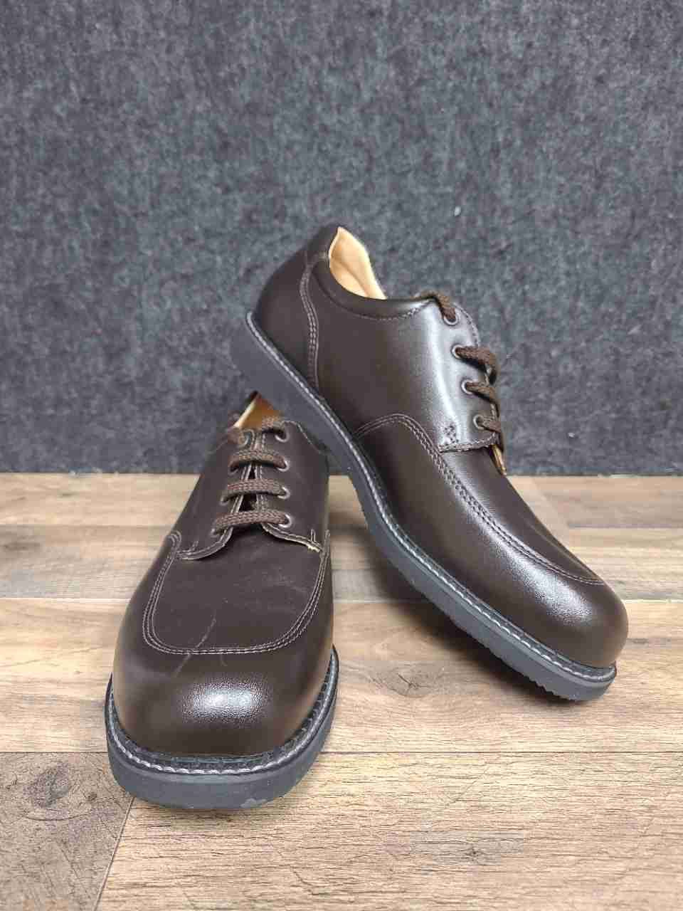 Kandahar Men's Dark Brown Leather Moc Toe Derby Dress Shoes Size 10