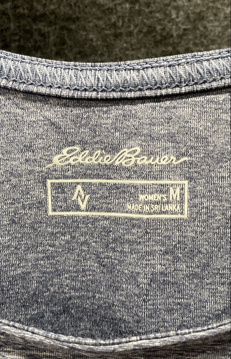 Eddie Bauer Women's Blue Heathered Space Dye Resolution Active Tank Top Sz M
