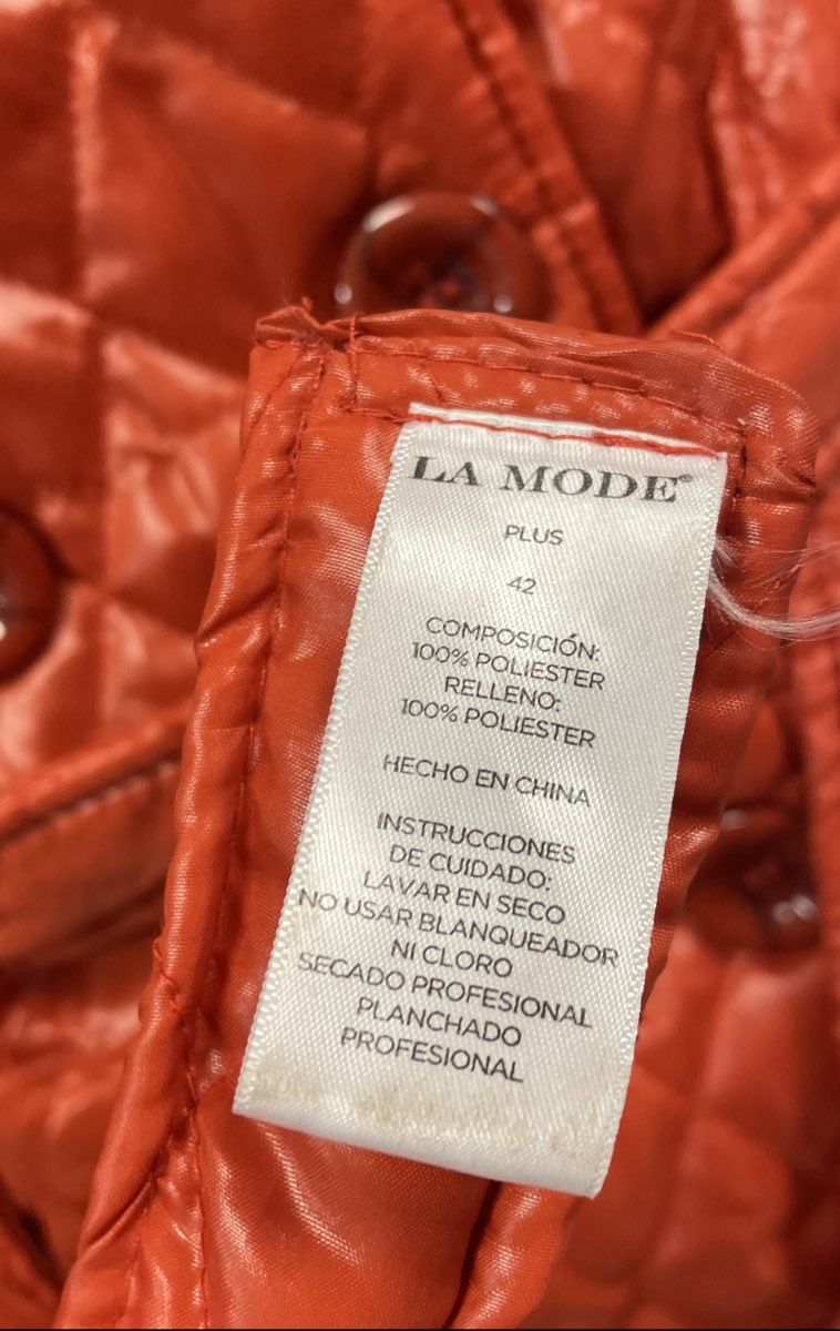 La Mode Plus Women's Shedron Quilted Dbl Breasted Belted Jacket Sz 42 NWT