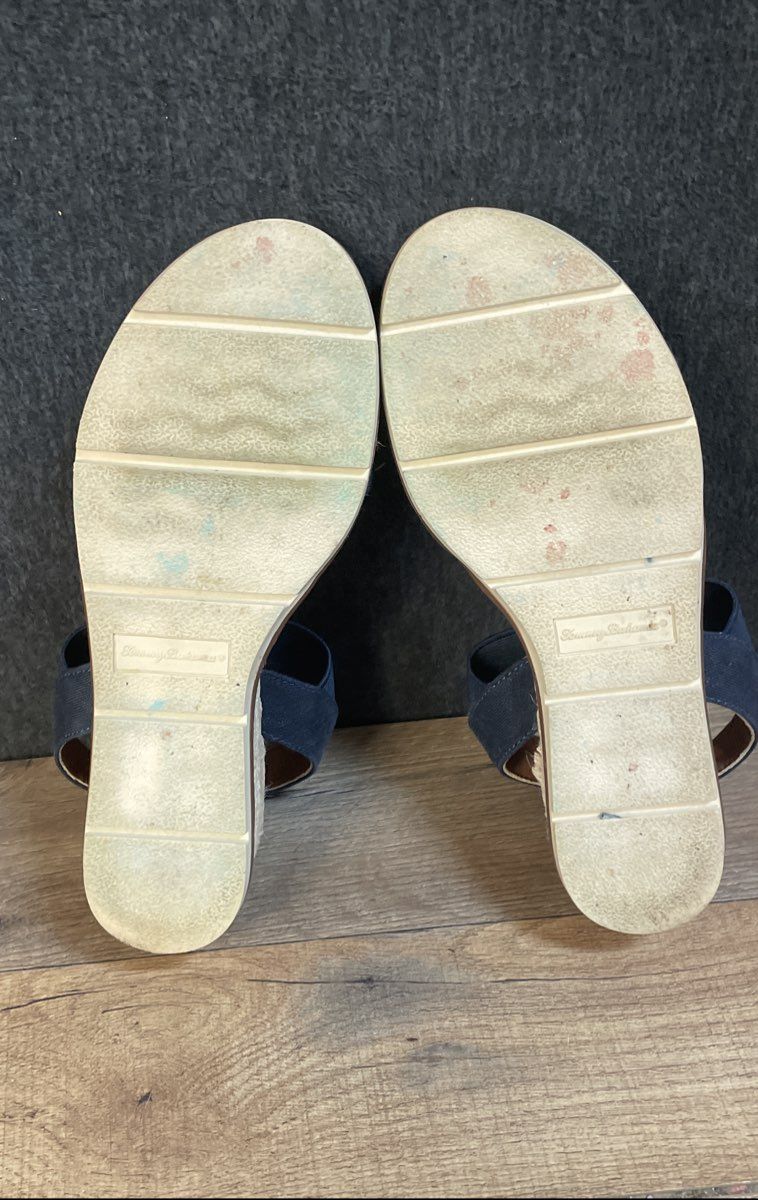 Tommy Bahama Pauline Navy Blue Espadrille Wedge Sandals Women's Size 8M