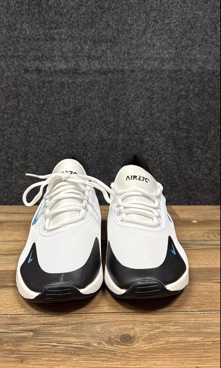 Nike Air Max 270 White Black Blue Lifestyle Sneakers Size 43