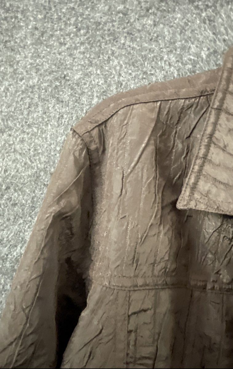 Chico's Women's Jacket Blazer Brown Lightweight Textured Crinkle Size 2 L