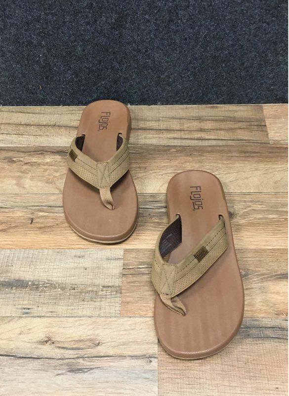 Flojos Tan Brown Thong Flip Flop Sandals Men's Size 9