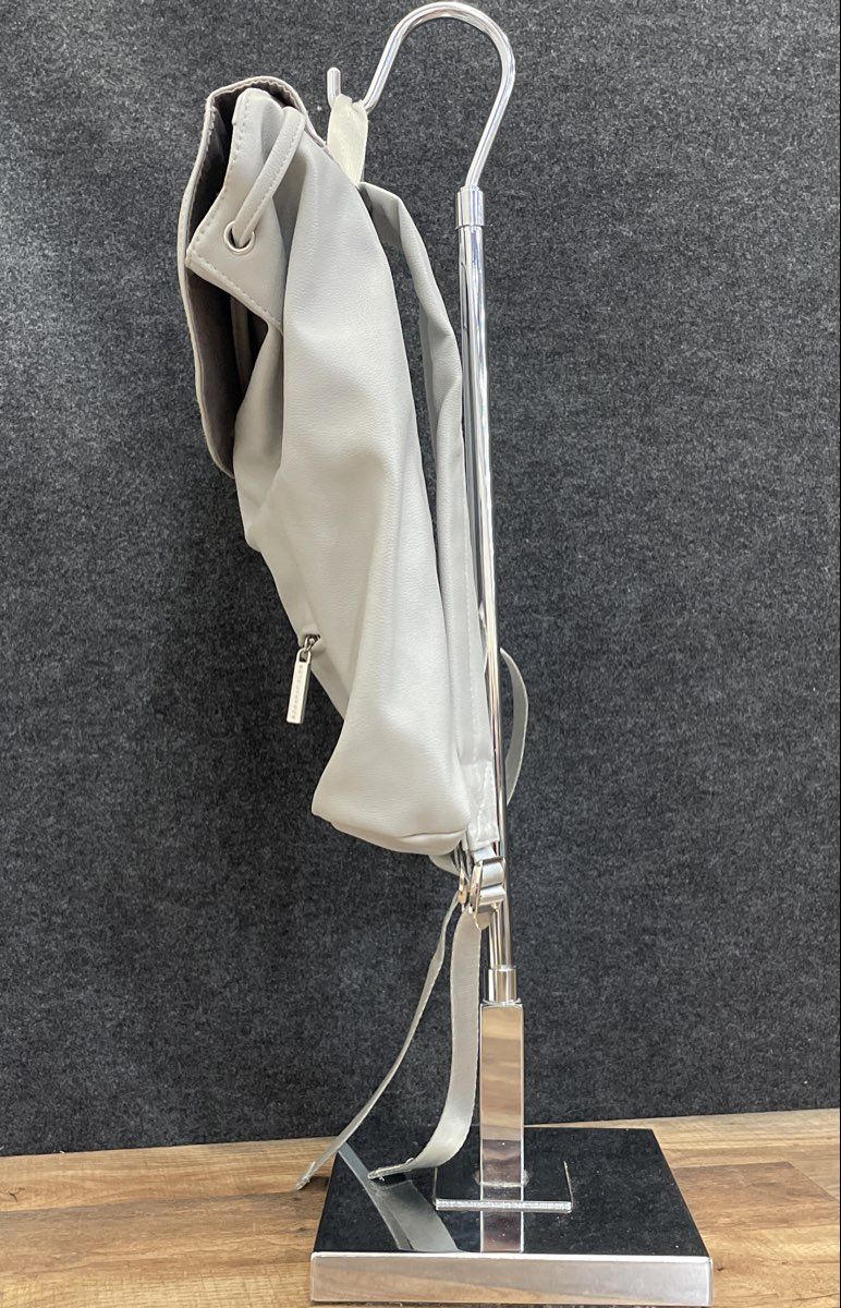 Rodan + Fields Light Blue Leather Flap Top Backpack Silver Hardware