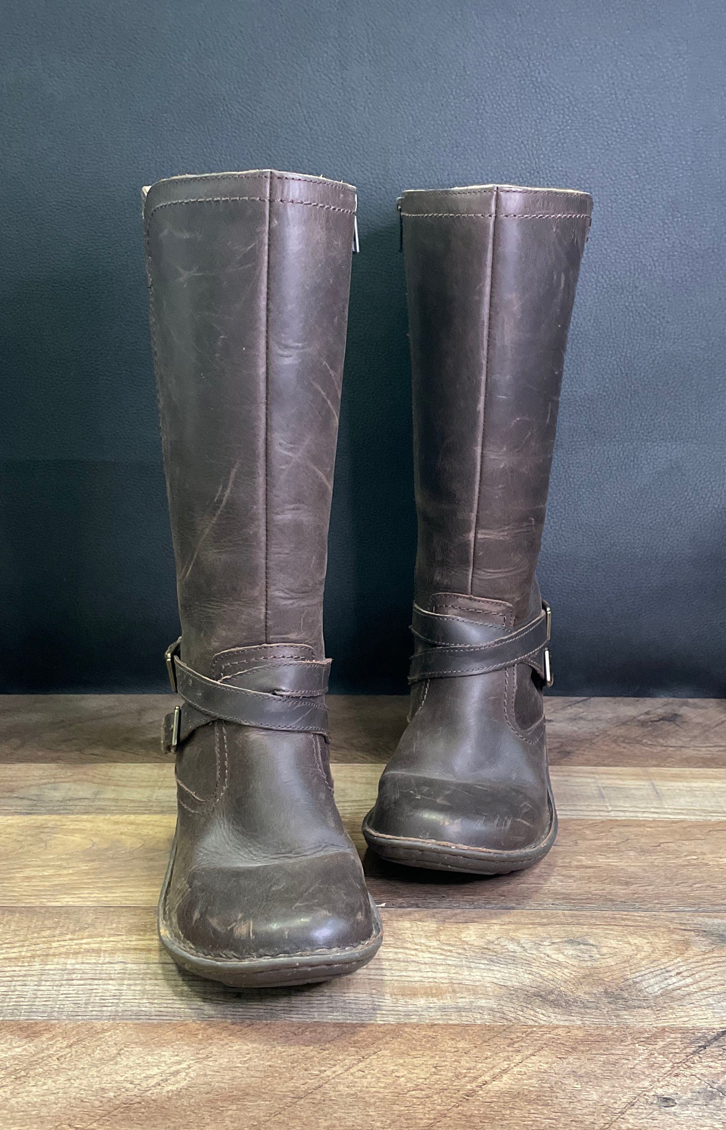 UGG Rosen Brown Leather Tall Riding Boots Women's Size 9