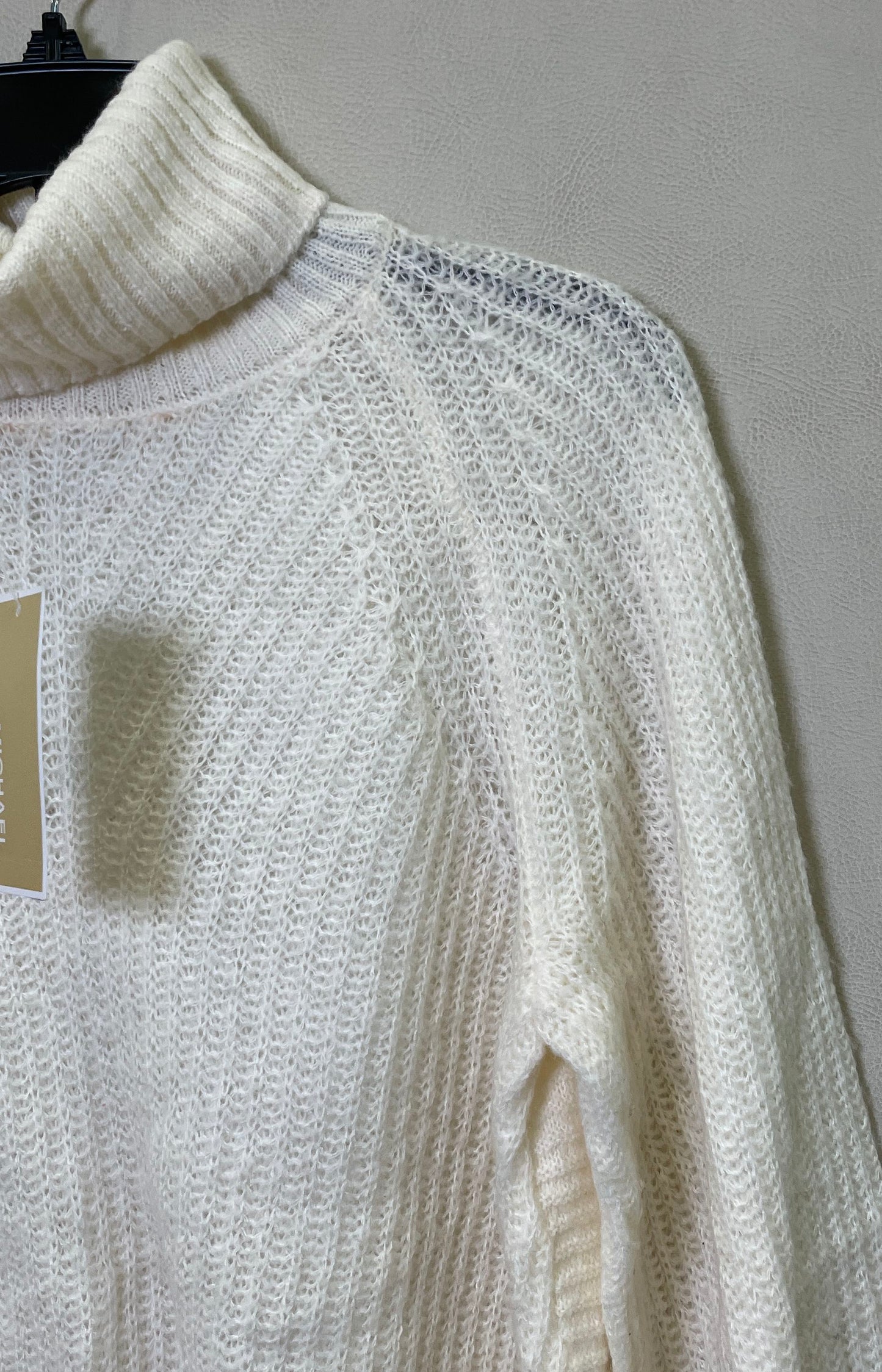 Michael Kors Women's Bone White Textured Knit Turtleneck Sweater Sz M NWT