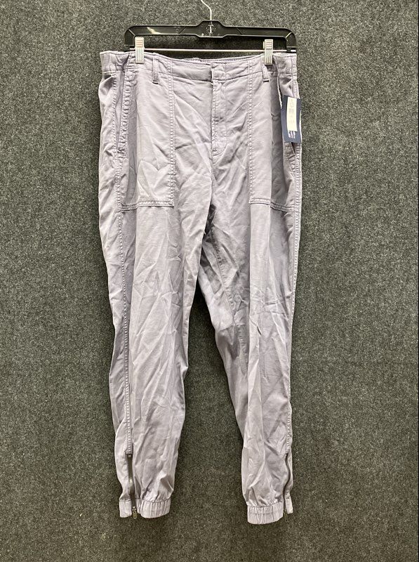 GAP Women's Periwinkle Blue Cargo Utility Jogger Pants Zip Cuff NWT Sz 14