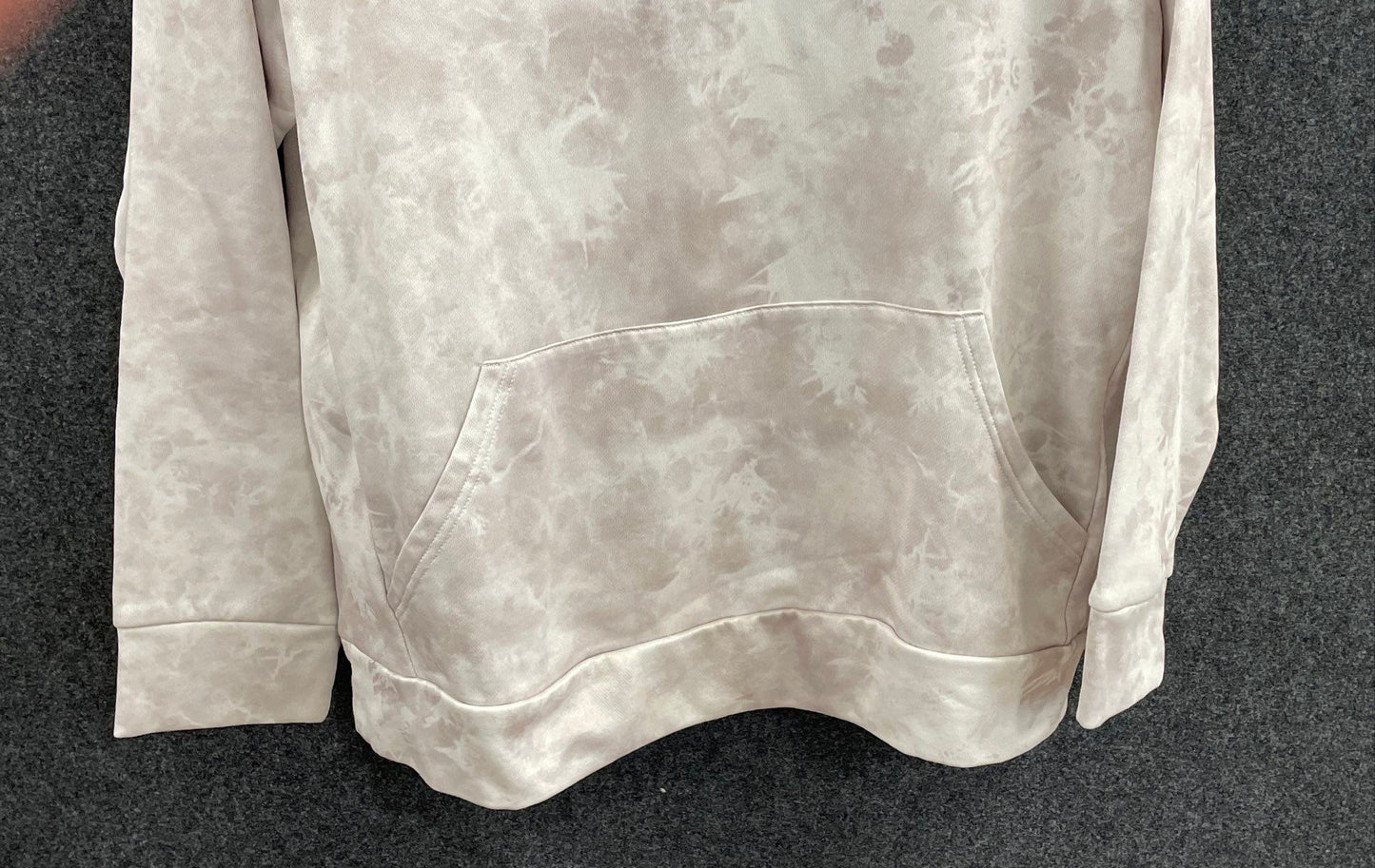 Earth Republic Women's Beige Tie Dye V-Neck Hoodie French Terry Pullover Sz L