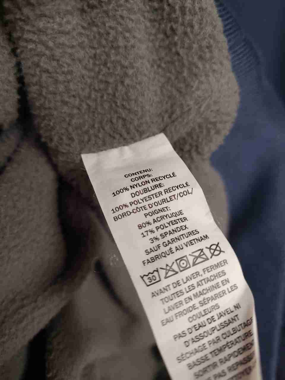L.L. Bean Men's Blue Fleece Lined Recycled Nylon Warm-Up Jacket XXL
