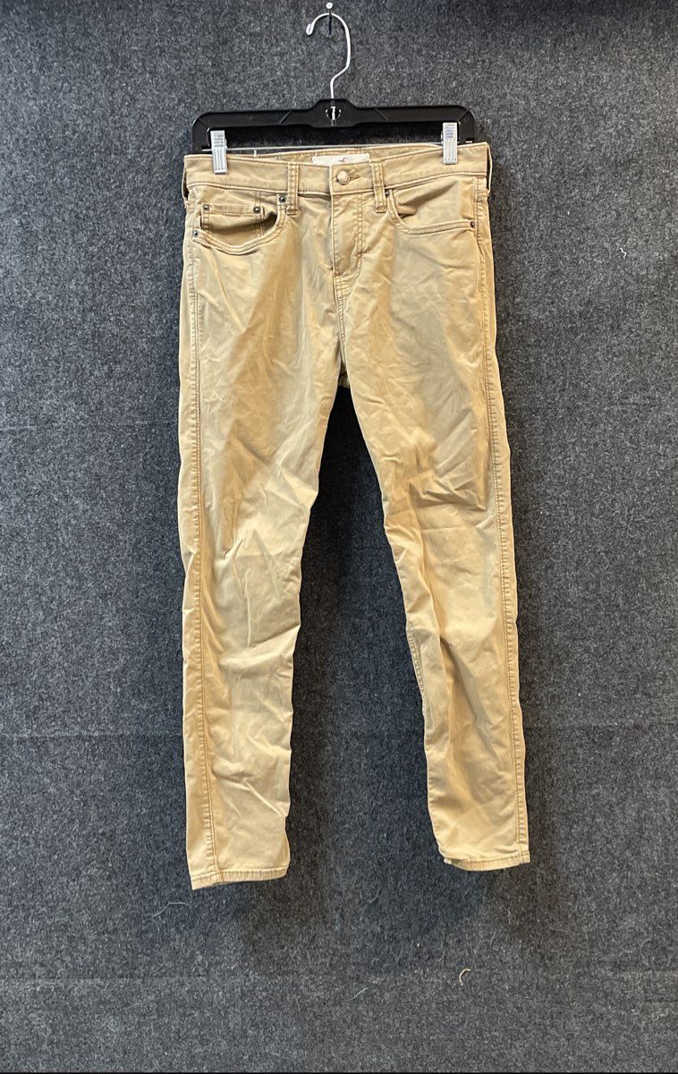 Hollister Men's Chino Pants Khaki Tan Slim Fit Stretch Trousers W28 L30