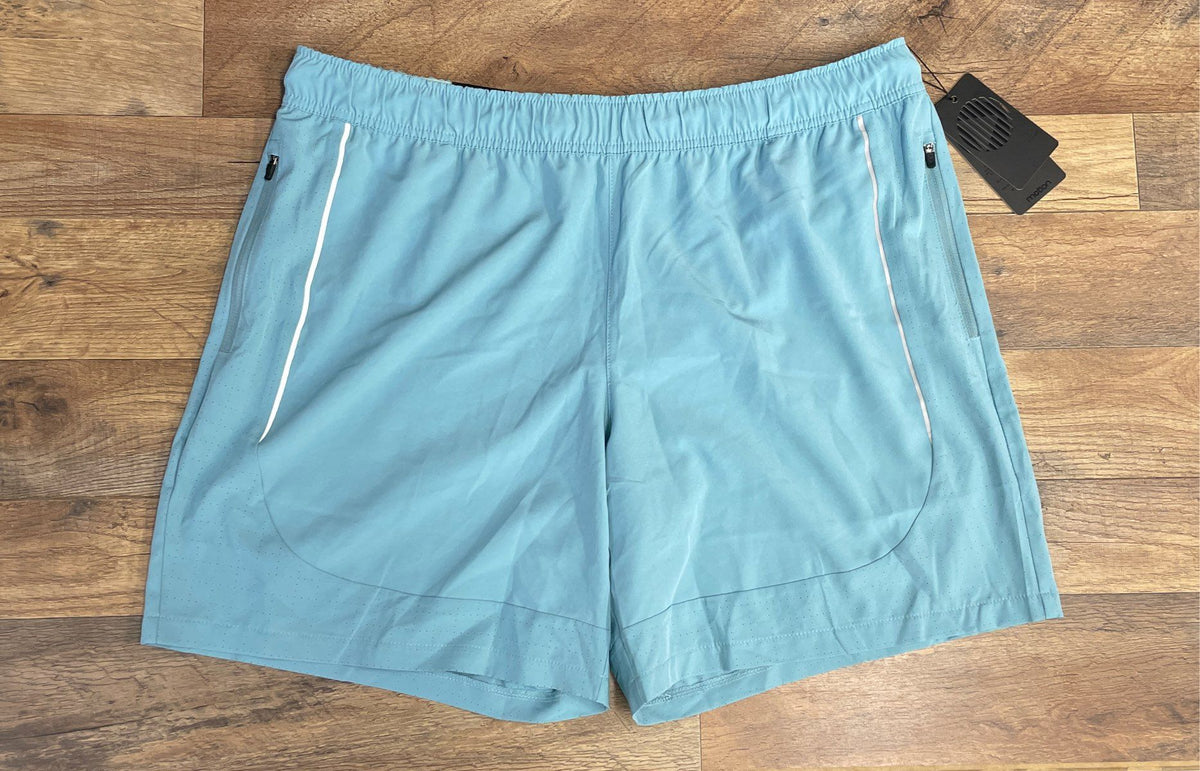 Motion Men's Marina Blue Motion Trail Shorts Reflective Zip Pockets Sz XL NWT
