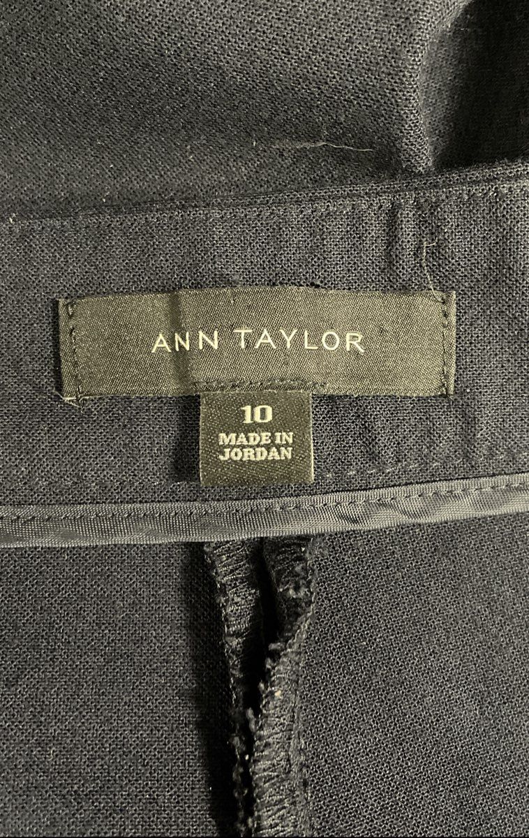 Ann Taylor Women's Black Wide Leg Sailor Button Trousers Gold Hardware Size 10