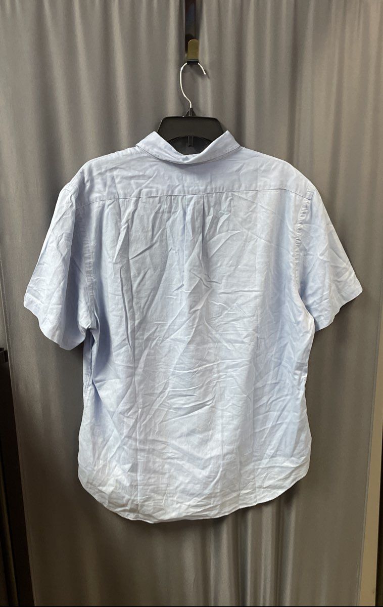 Ralph Lauren Men's Light Blue Slim Fit Chambray Oxford Short Sleeve Shirt XL