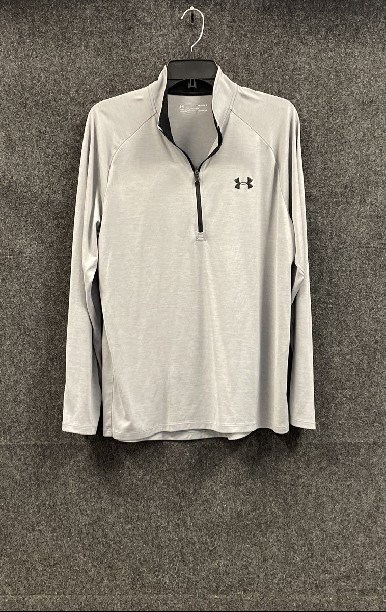 Under Armour Men's HeatGear 1/4 Zip Pullover Jacket Gray Loose Fit Sz L