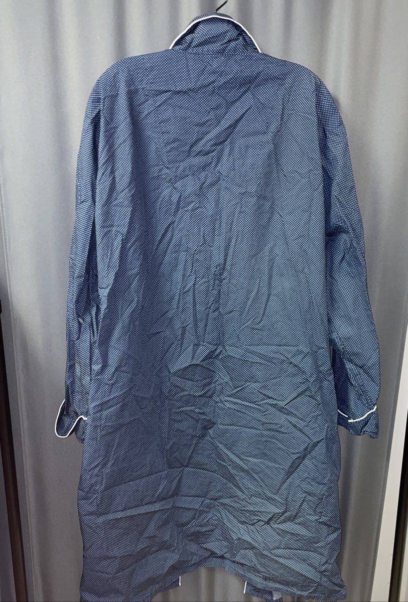 Jasper J Conran Men's Navy Blue Polka Dot Piped Cotton Robe Sz L