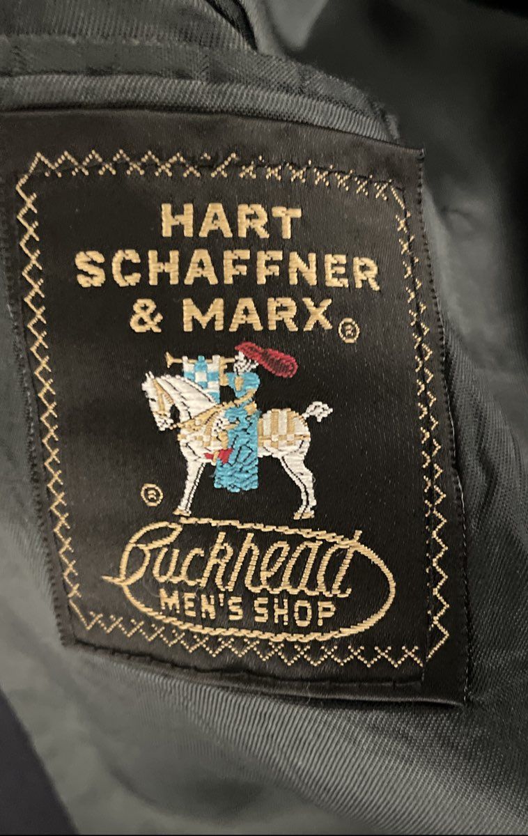 Hart Schaffner & Marx Men's Navy Blue Micron 2000 Wool Blazer Sz 42R