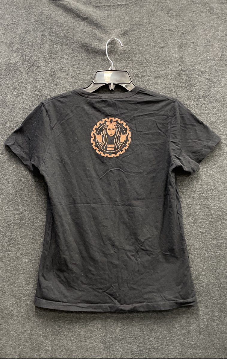 WWE Women's Black Becky Lynch 100% Bad Lass Steampunk Gears Graphic T-Shirt XL