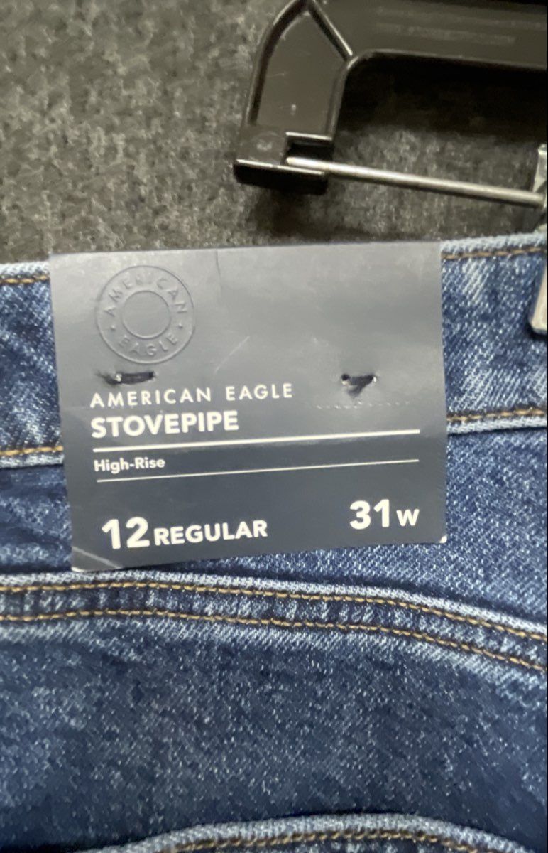 American Eagle Women's Stovepipe Jeans High-Rise Stretch NWT Sz 12 Reg 31w