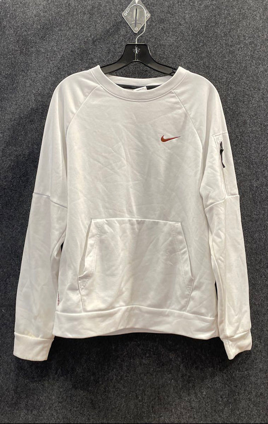 Nike Men's White Therma-FIT Pullover Sweatshirt Raglan Sleeve Sz M