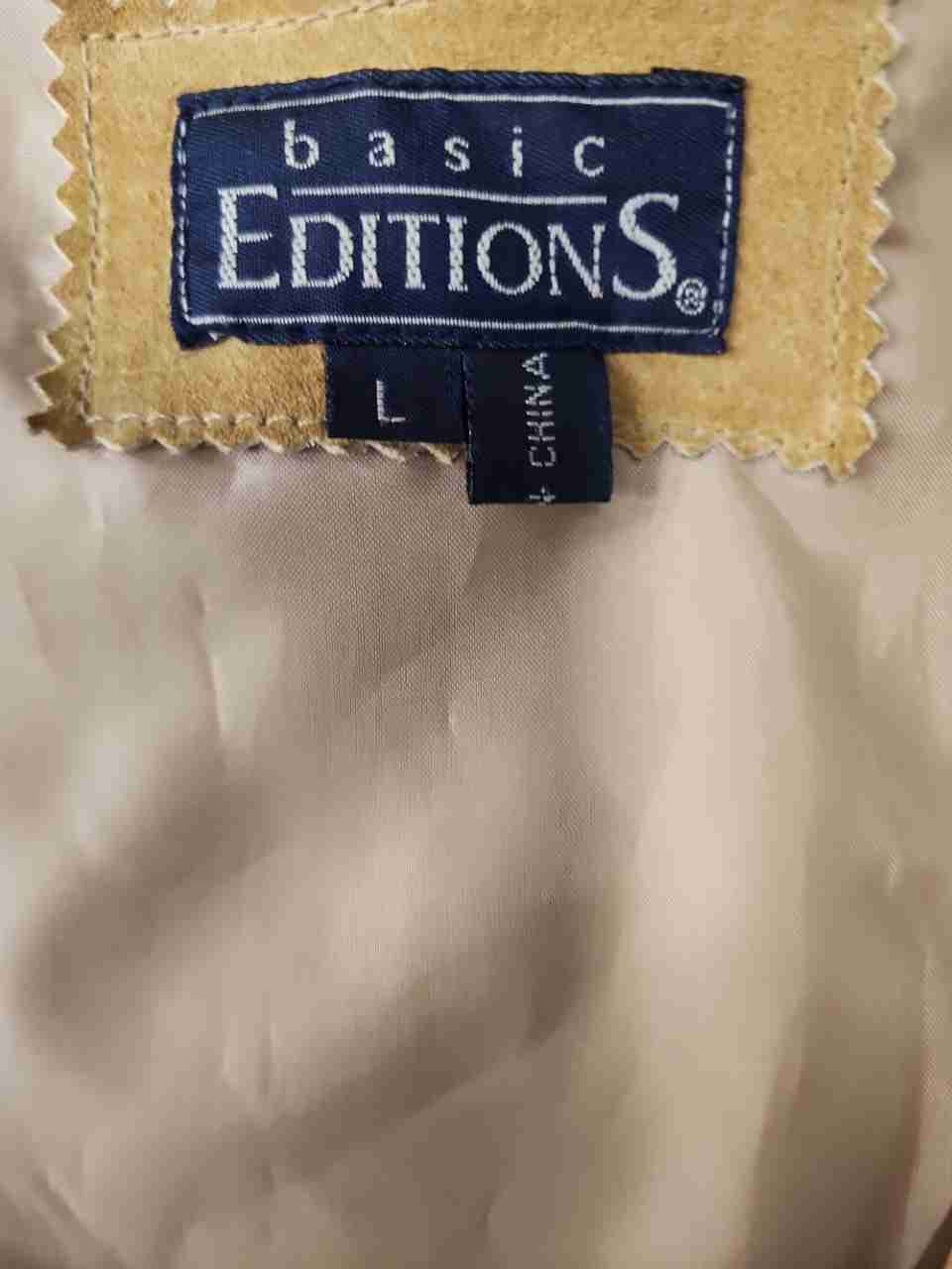 Basic Editions Men's Vintage 90s Tan Suede Leather Western Vest Size L