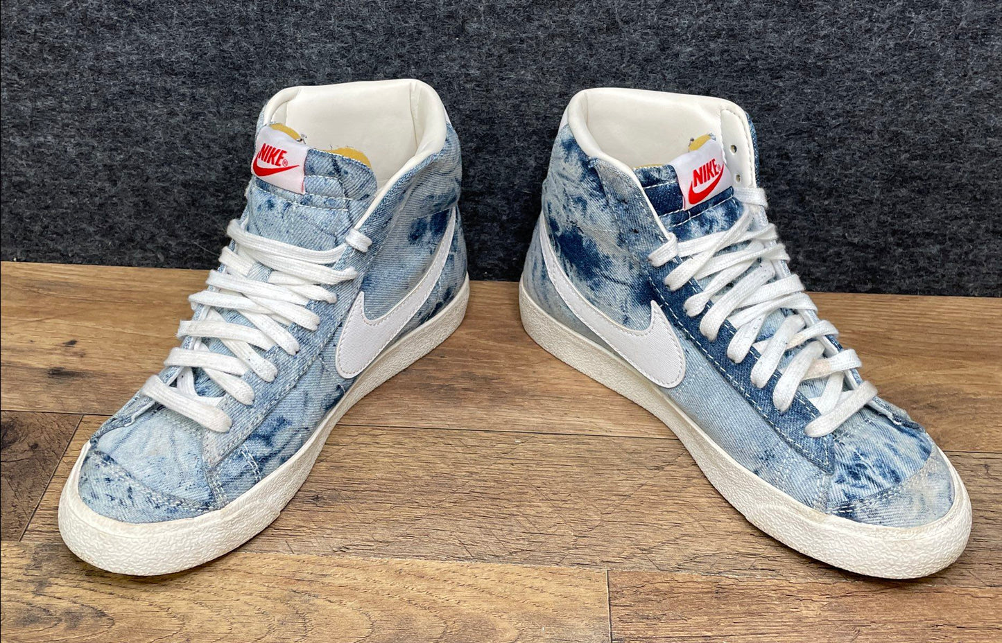 Nike Blazer Mid 77 Vintage Acid Wash Denim Stone Wash Blue White Size Unknown
