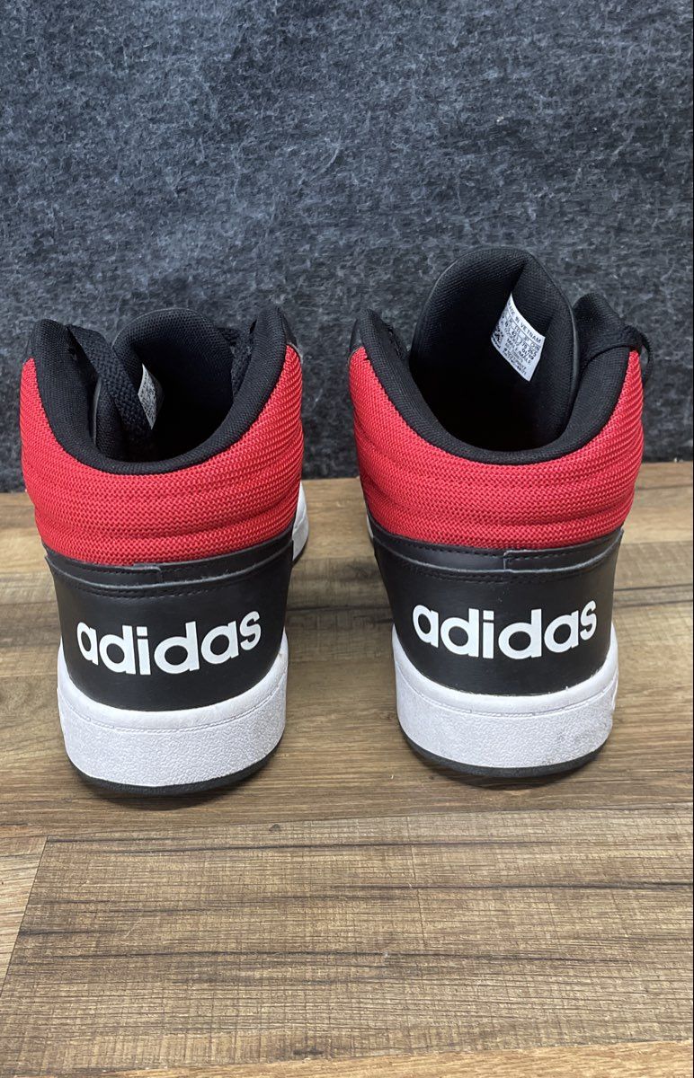 Adidas Hoops 2.0 Mid Black White Red Basketball Sneakers Men's Size 9