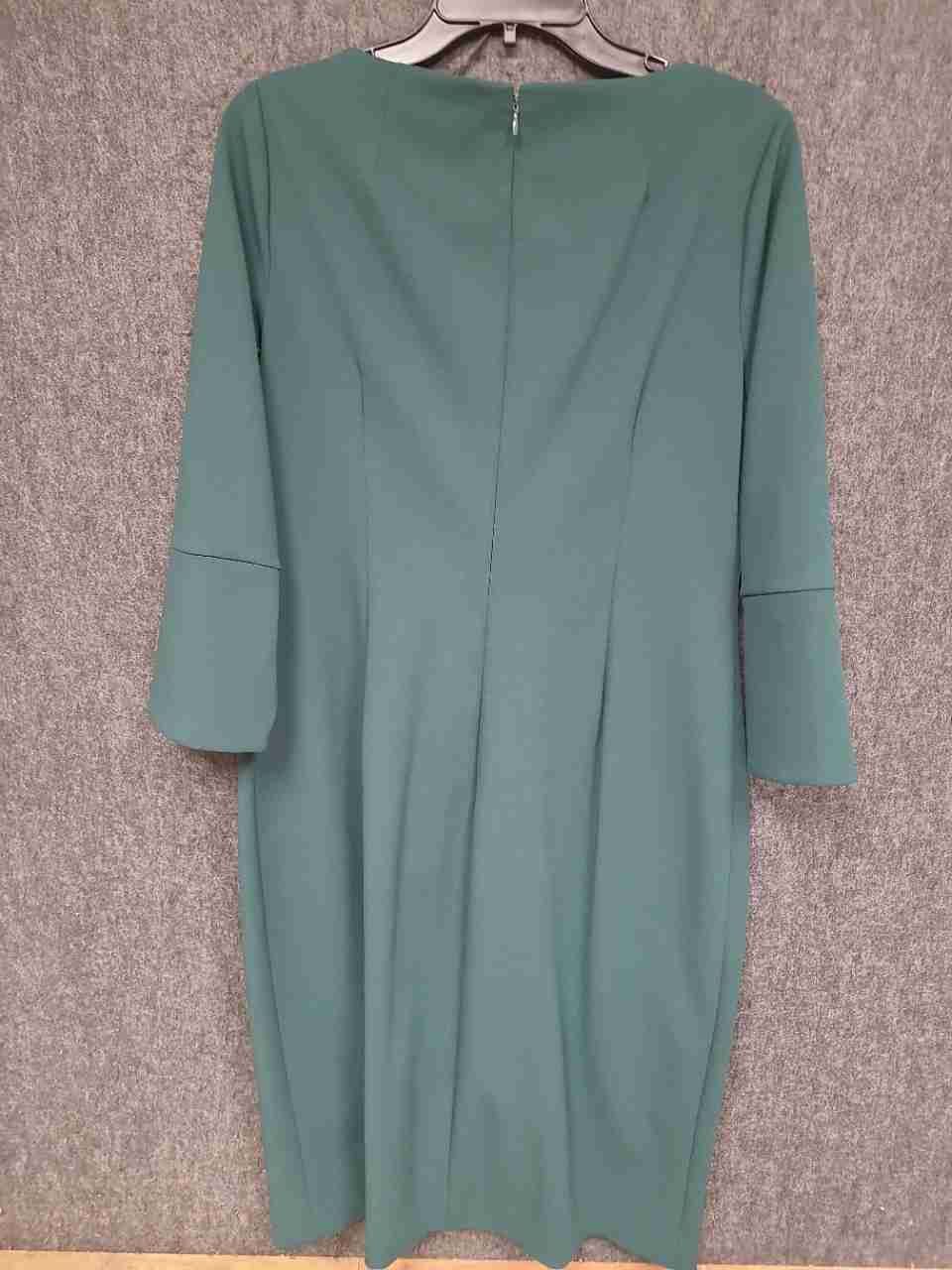 Calvin Klein Women's Teal 3/4 Sleeve Sheath Dress Stretch Sz 12