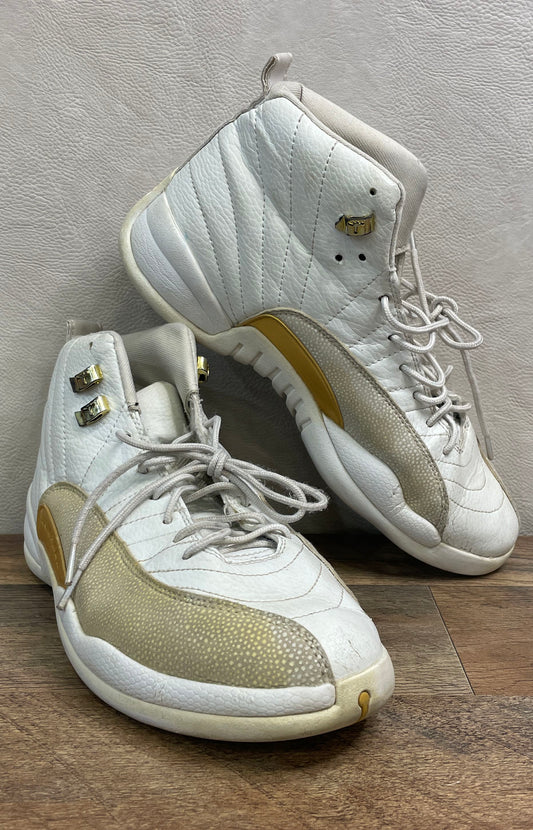 Nike Air Jordan 12 Retro OVO White Metallic Gold Sneakers Men's Size 10