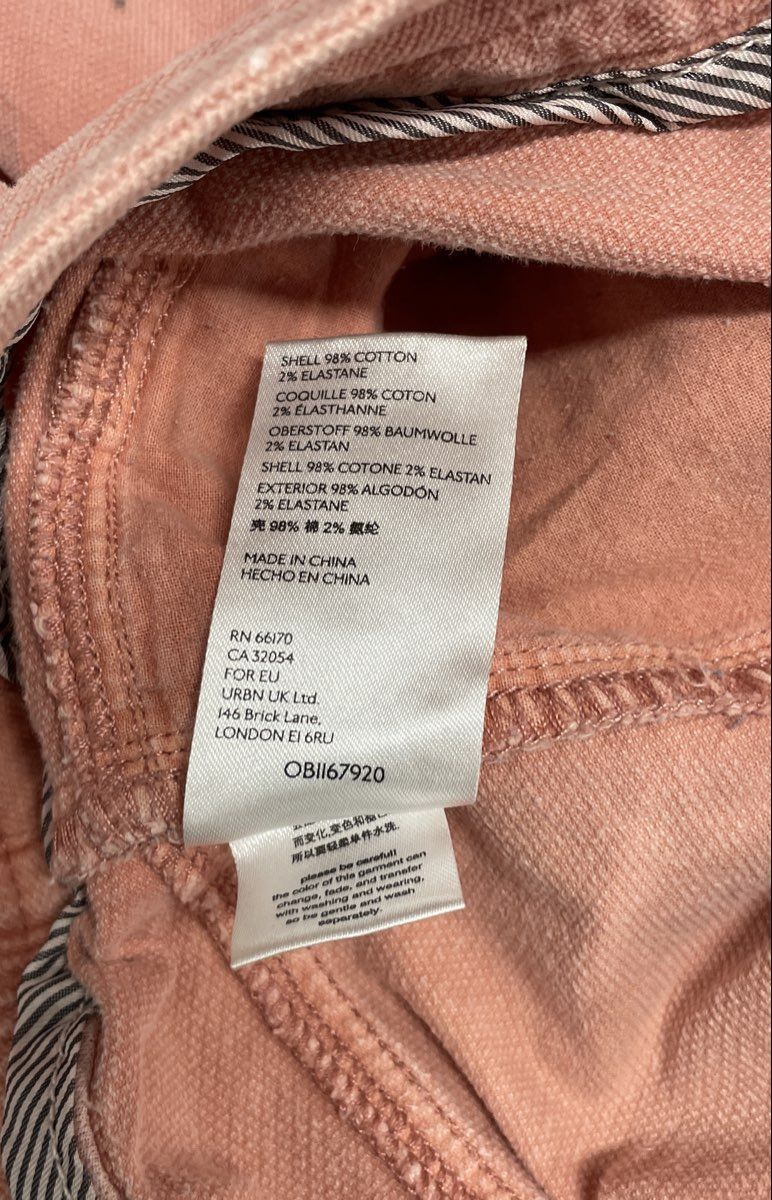 Anthropologie Women's Peach High Rise Pleated Corduroy Jogger Pants Sz XS