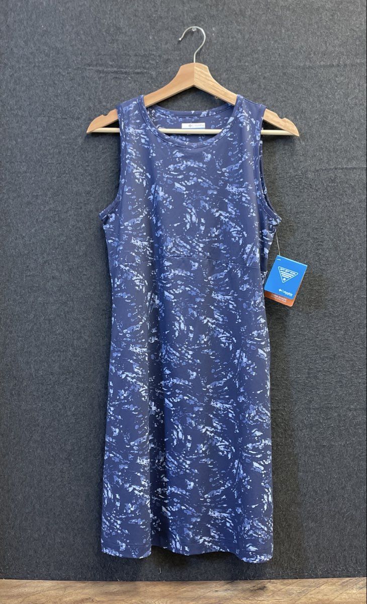 Columbia Women's PFG Freezer Tank Dress Blue Abstract Pattern NWT Size M