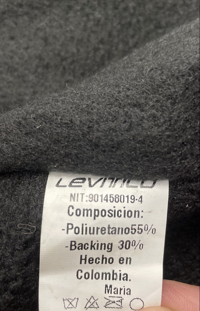 Levitico Men's Black Faux Leather Cafe Racer Full Zip Jacket Fleece Lined Sz L