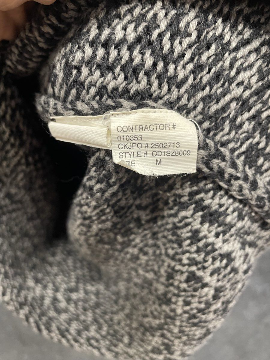 Calvin Klein Jeans Men's Black White Marl Knit Cowl Turtle Neck Sweater Sz M