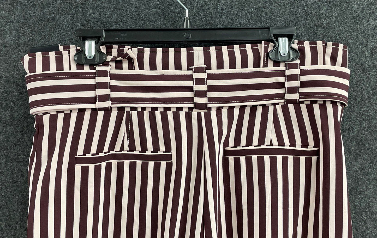 New York & Company Women's Burgundy White Striped Palazzo Pants Sz 14 NWT