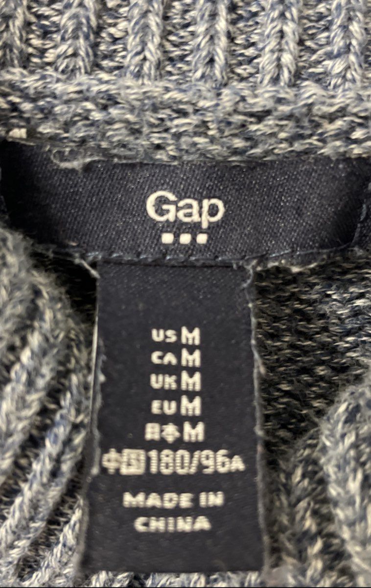 Gap Men's Blue Shawl Collar Cotton Pullover Sweater Sz M