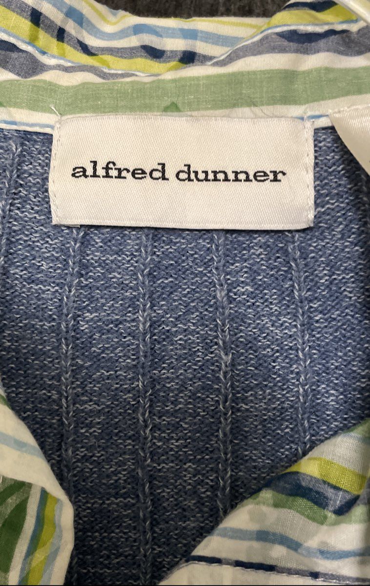 Alfred Dunner Women's Blue Cable Knit V-Neck Mock Collar Sweater Sz XL