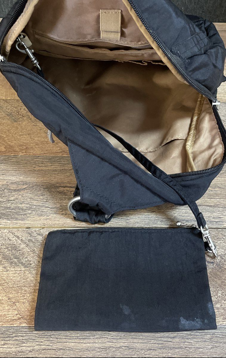 Baggallini Black Nylon Convertible Backpack & RFID Wristlet Lot of 2 Bags
