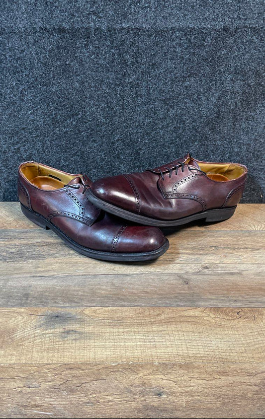 Allen Edmonds San Marco Burgundy Leather Cap Toe Derby Shoes Size 13 AA