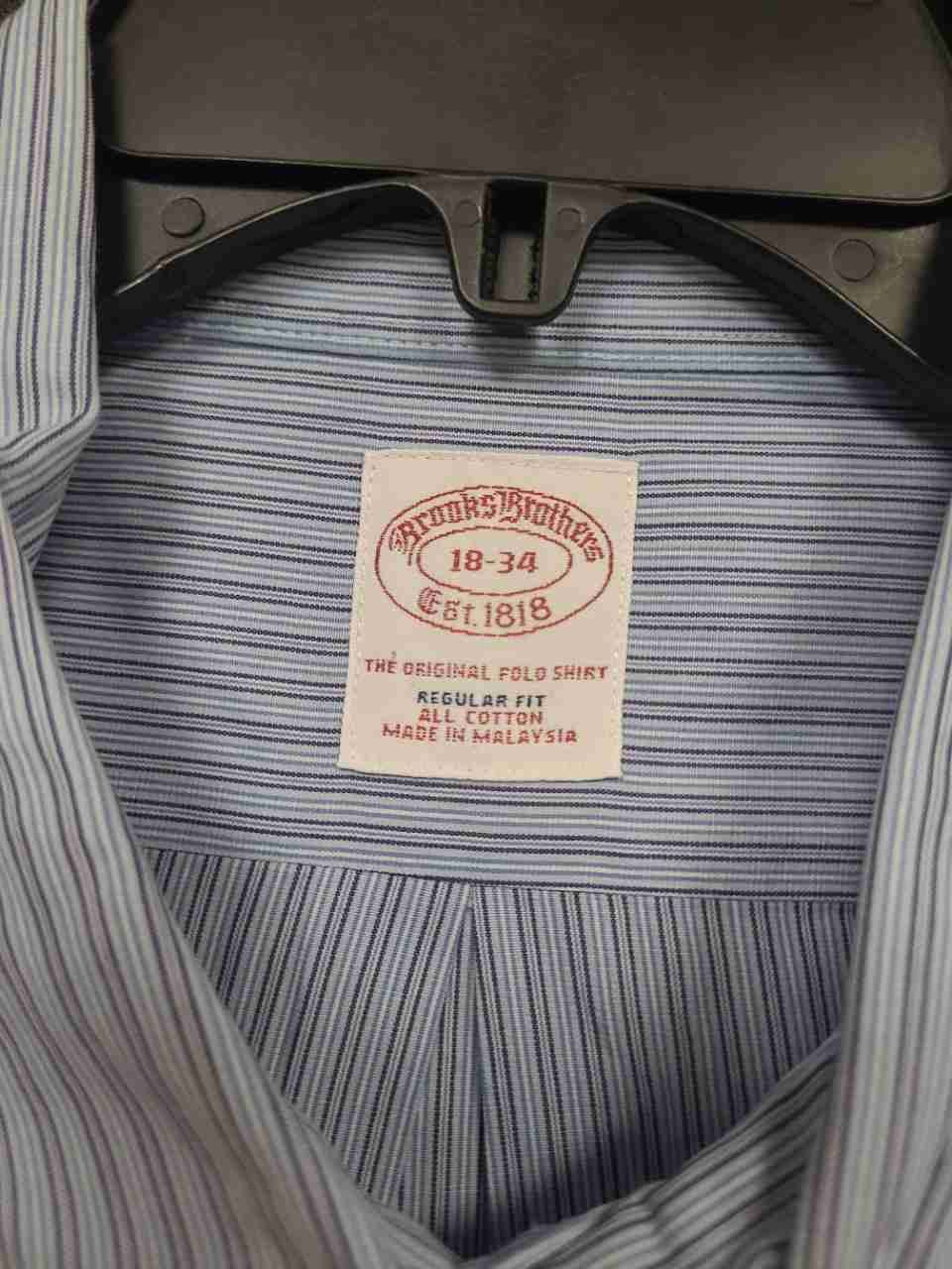 Brooks Brothers Men's Blue White Pinstripe Original Polo Shirt Cotton Sz 18-34