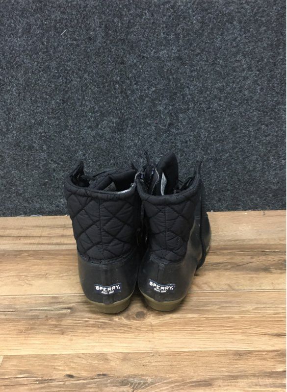 Sperry Saltwater Quilted Black Women's Duck Boots Size 5M