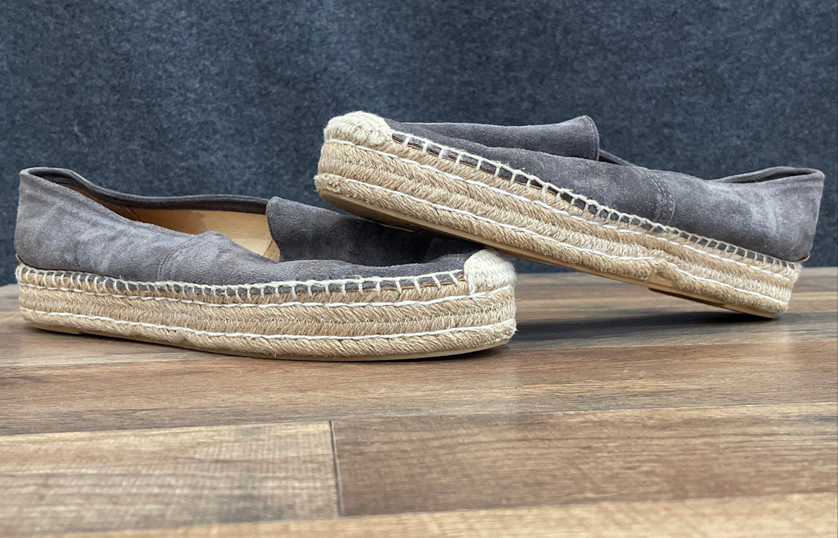Patricia Green Grey Suede Platform Espadrille Loafers Spain Women's Size 10