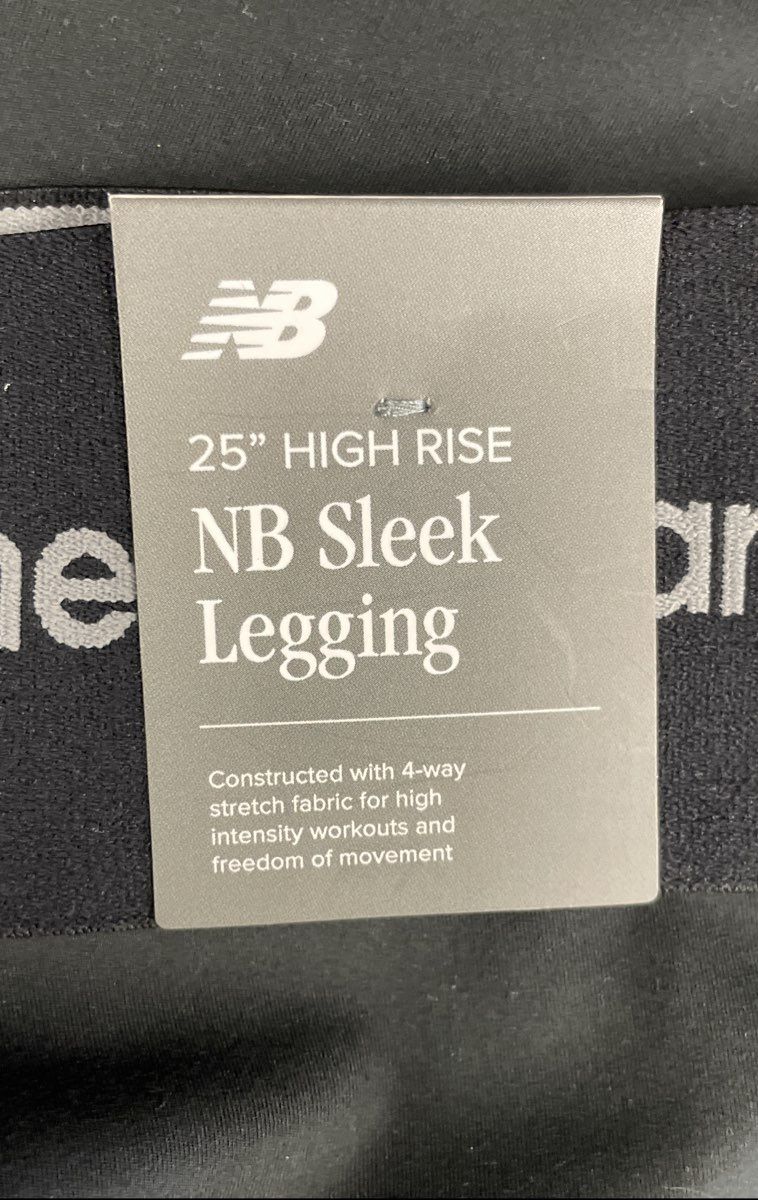 New Balance Women's NB Sleek Leggings Black 25" High Rise 4-Way Stretch Sz XL