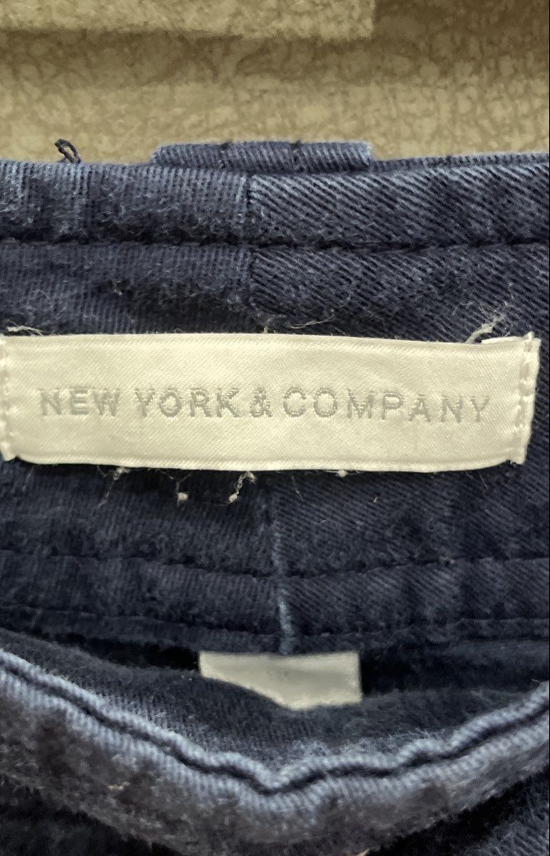 New York & Company Women's Navy Blue Chino Stretch Cotton Shorts Sz 10