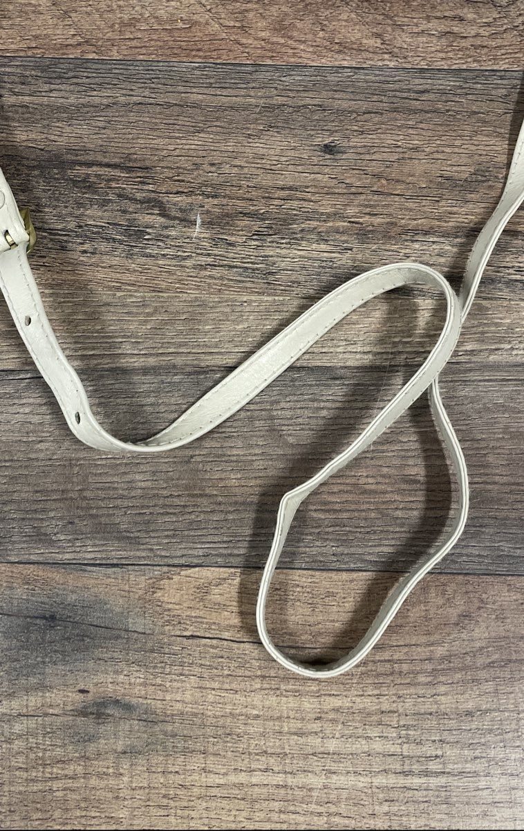Vintage 1980s Liz Claiborne Cream Triangle Print Crossbody Shoulder Bag