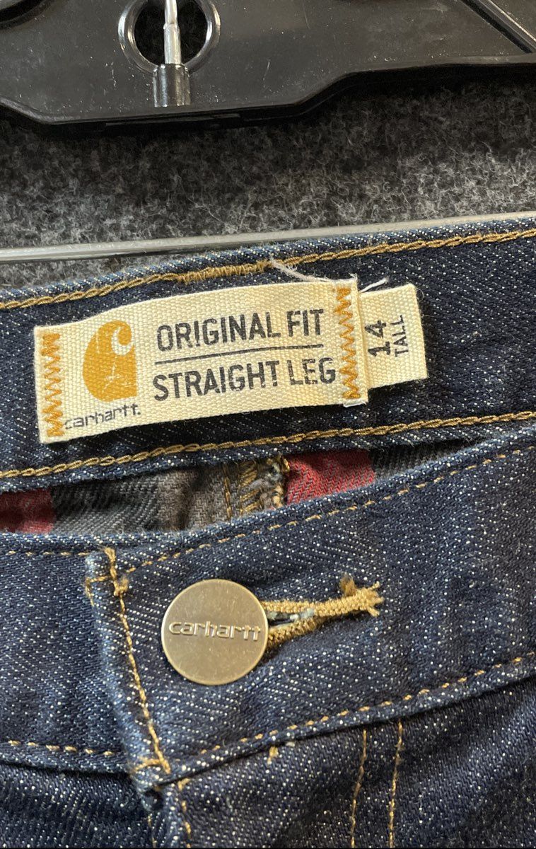 Carhartt Women's Flannel Lined Rugged Flex Straight Leg Jeans Blue Sz 14T NWT